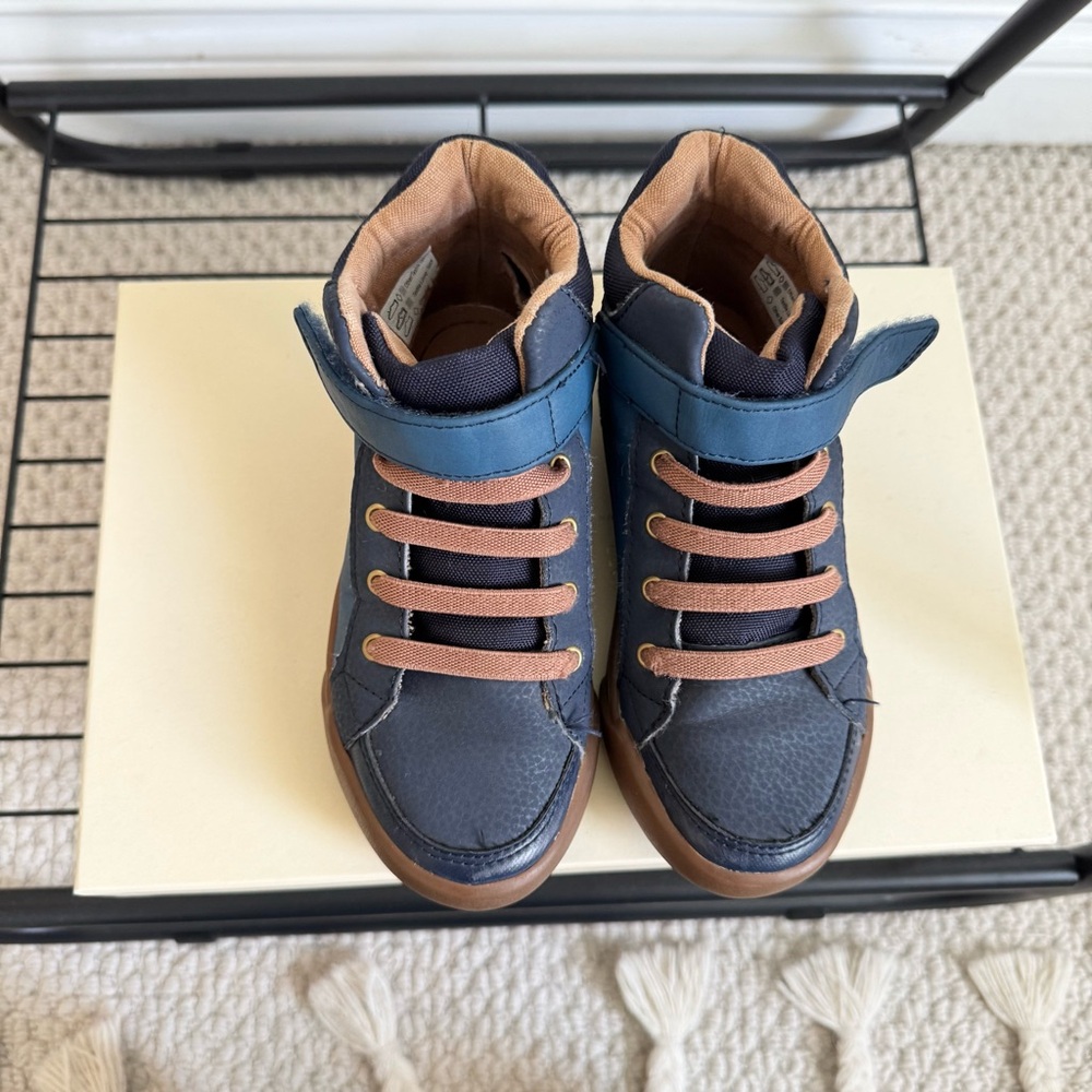Pediped Kids Blue and Brown High-Top Sneakers
